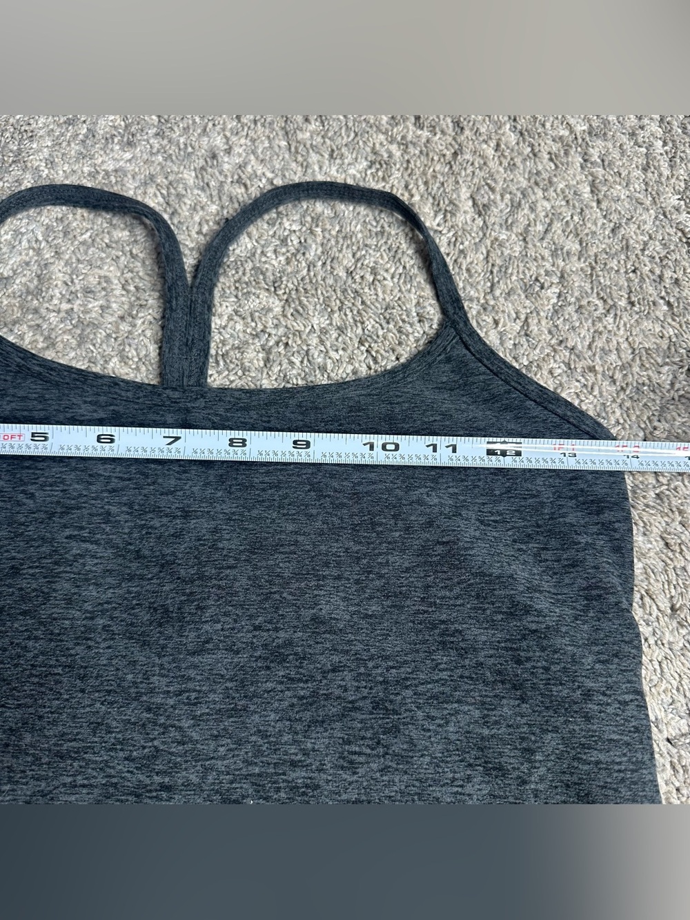 Beyond Yoga Spacedye Slim Racerback Cropped Tank Top Medium gray core athletic - Picture 7 of 11